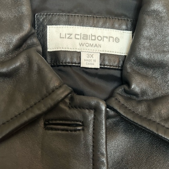 Liz Claiborne Super Soft Leather Coat. Size 3X. Black. Excellent condition. - Picture 5 of 6